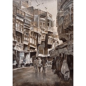 Sajjad Ahmed, 20 x 30 inch, Oil On Canvas, Cityscape Painting, AC-SJJ-007 Sajjad Ahmed, 20 x 30 inch, Oil On Canvas, Cityscape Painting, AC-SJJ-007